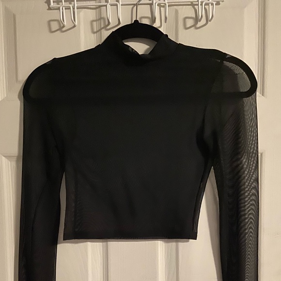 Fashion Nova Sheer Crop Top - Picture 2 of 3